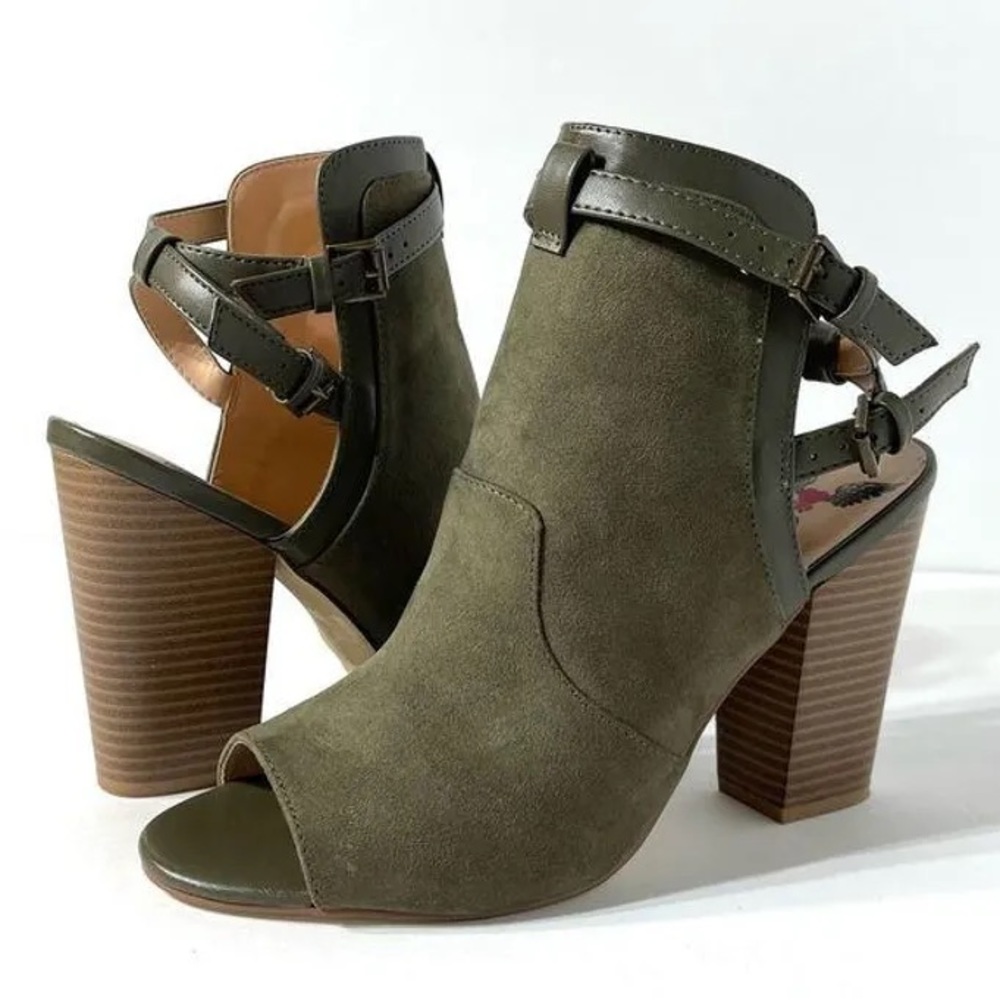 Penny Loves Kenny Olive Ankle Booties